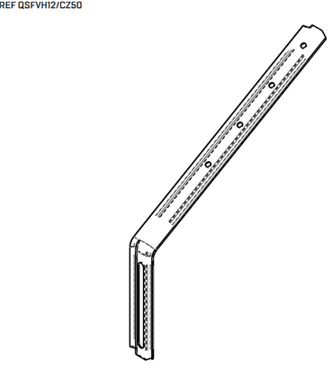 HAMPE NERVUREE GALVA L. 500 MM DROITE