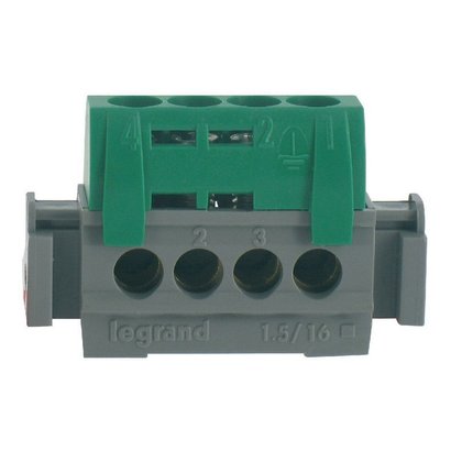 BORNIER TERRE VERT 4 BORNE 16MM²