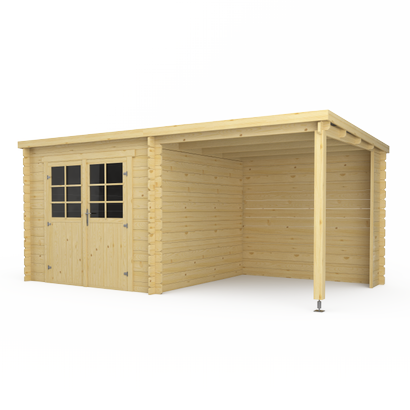Abri de jardin en bois naturel SOPHY 8,91M² 440 x 244 x 205CM - OLG 