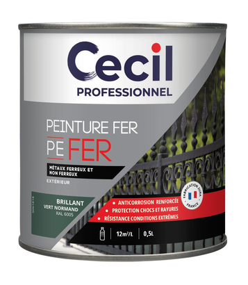 Peinture extérieure fer FERPEINTURE - Vert Normand Brillant - 0,5L