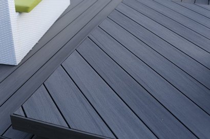 LAME DE TERRASSE COMPOSITE BROOKLYN GRIS ARDOISE 22.5 X 138 X 3600 MM