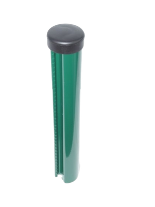 POTEAU ROND TUBOGRAF VERT D48MM HT1M50 FI X ATION PN X  AVEC COLLIER RAL 6005 "