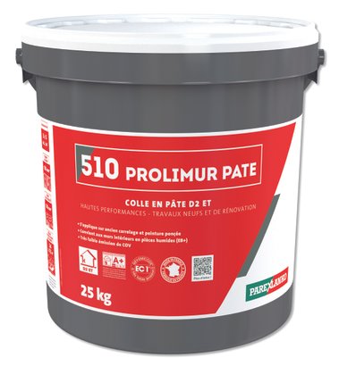 Colle carrelage pâte PROLIMUR PATE améliorée D2ET blanche 25kg (510)