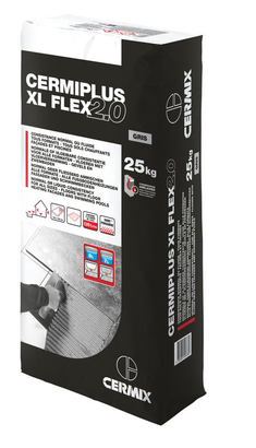 Mortier colle amélioré à haute déformabilité CERMIPLUS XL FLEX 2.0 gris - Sac de 25KG