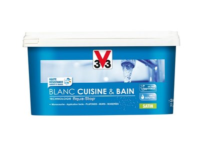 Peinture MONOCOUCHE CUISINE ET BAINS METP BLANC SATIN 2.5L
