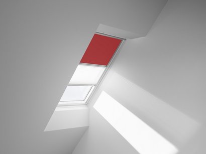 STORE VELUX DUO OCCULTANT ROUGE PLISSE BLANC DFD