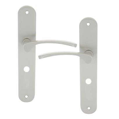 Ensemble poignée Alu / plaque acier CDDC à Condamnation - SARA Nickel mat