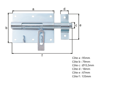 VERROU BOX PORTE CADENAS ET GACHE 95-135