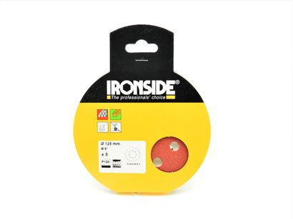  Disques abrasifs Velcro 6 trou sØ150 - GR120- Lot de 5 pièces - Ironside