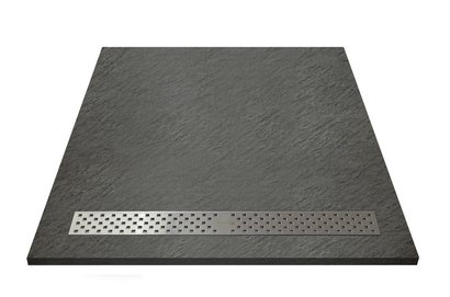 Receveur de douche Pierre naturelle avec grille de caniveau - 185 x 90 cm