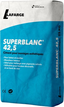 Ciment blanc pour les ouvrages esthétiques Superblanc® 42,5 N sac 25kg