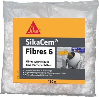 Fibres microsynthétique bétons et mortiers Sikacem Fibres 6 150GR