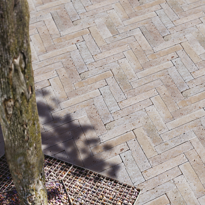 PAVE TRAVERTIN CLASSIC TUMBLED 1ER CHOIX  5 X 20 X 3CM