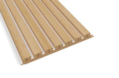 Panneaux décoratifs mural tasseaux MDF 2500 x 287 x 20MM décor chêne et fond rigide blanc - 0,75m²/panneau