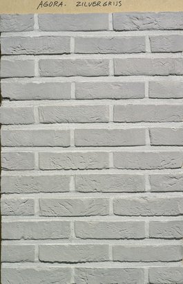 Brique Moulée Main Agora gris argenté étouffée 210 x 100 x 65mm