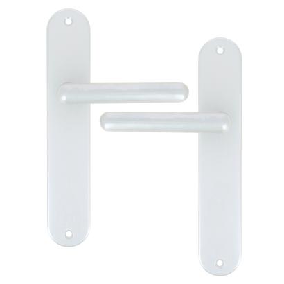 Ensemble de poignées /plaque Alu  BDC Bec de cane - DANA Argent