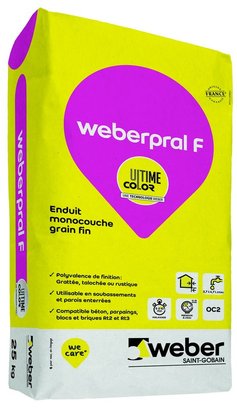 ENDUIT MONOCOUCHE PROJETE LOURD WEBER.PRAL F 500 25KG