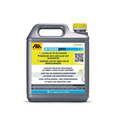 Décapant acide pour sol/mur fin de chantier Deterdek - bidon de 5 l