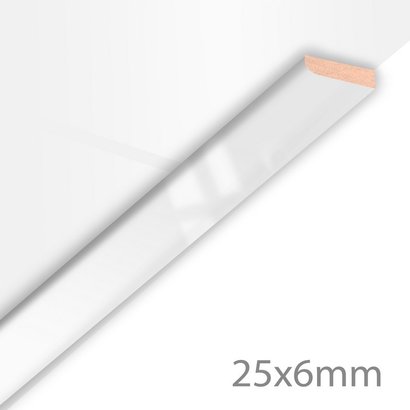 Moulure Axe – 25 x 6 x 2600MM - Super Blanc Brillant