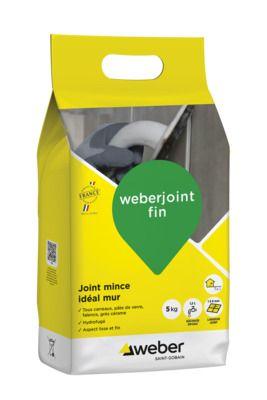 Joint mince pour mur WEBER JOINT FIN - E00 Gris Ciment - Sac de 5KG