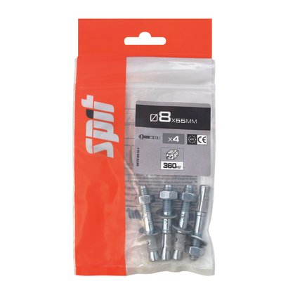 Goujon  à bague  FIX 3 SPIT   Ø8x55MM - Sachet de 4 pièces