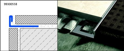 Profilé de finition carrelage - Chant droit DUROSOL Inox Poli brillant - Longueur 250 cm - Ht 11 mm - DSE 110-SP/250