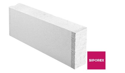 Carreau béton cellulaire SIPOREX 10/25 CL - haut. 25cm x long. 62,5cm x ep. 10cm