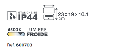 Projecteur solaire avec détecteur - 400 lM - IP44 