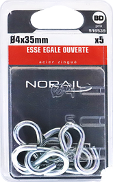 Esse égale ouverte Acier galvanisé 4x35 Blister de 5
