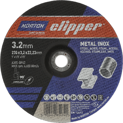 Disque à tronçonner PRO METAL/INOX 230x3,2x22,23 T42