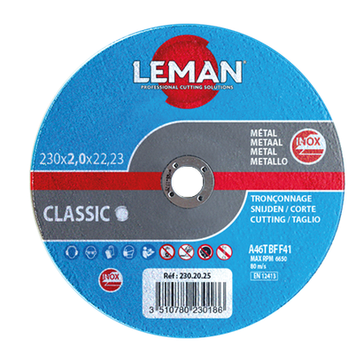 Disque Tronçonnage Fin Inox B moyeu plat - Ø125MM - Ep.1,6MM Alésage 22,23MM