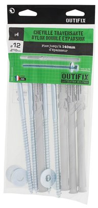 CHEVILLE LONGUE DEX D12X210 AVEC VIS TH PAR 4