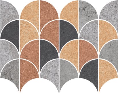 Carrelage grès cérame MOSAICO PAVONE MIX 34X30X0,9CM 