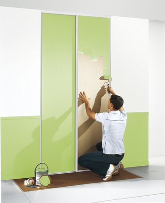 Porte de placard façade coulissante 2 vantaux à peindre - Profil Vermeil - 250x180cm