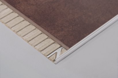 Profilé de finition carrelage - Chant droit DUROSOL-  Aluminium Titane anodisé - Longueur 250 cm - Ht 10 mm - DSAE 100-T/250