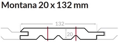 Bardage CLASSIC Sapin du Nord - Profil Montana - 20x132mm L.4,80m - Marron