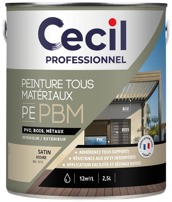 Peinture extérieure multi-matériaux PBMPEINTURE Ivoire Satin - 2,5L
