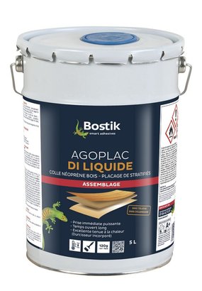 COLLE CONTACT AGOPLAC DI LIQUIDE SEAU MÉTAL CYLINDRIQUE 5 LITRES
