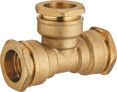 TE LAITON D25 RACCORD A  COMPRESSION ACS -TUYAU PEHD