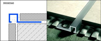 Profilé de finition carrelage carré SQUARELINE Aluminium argent anodisé - Longueur 250 cm - Ht 9 mm - DPSAE 90/250