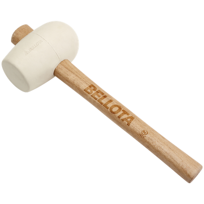 Petite masse en caoutchouc blanc avec manche en bois pour travaux de carrelage et soudure - 500G