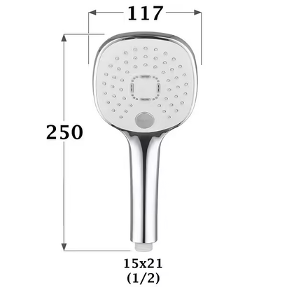 Douchette 3 jets ARTE chromée avec bouton changement de jet