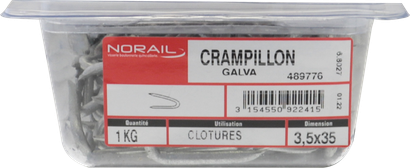 Crampillon Galvanisé 3,5x35 Barquette de 1kg