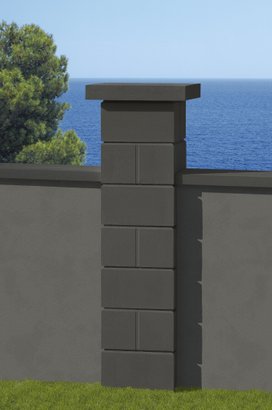 Elément pilier LISSE 30x30x17CM NOIR