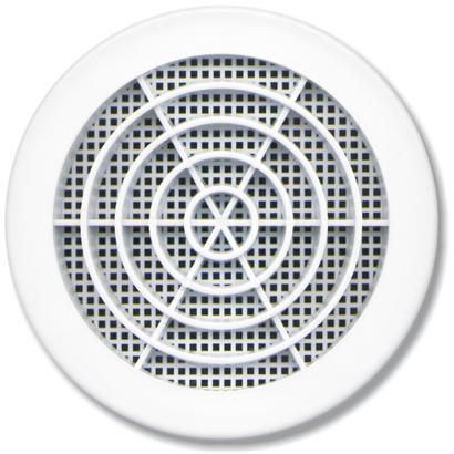 Grille concentrique Ø100MM blanche aluminium avec moustiquaire (A/M) - Autogyre