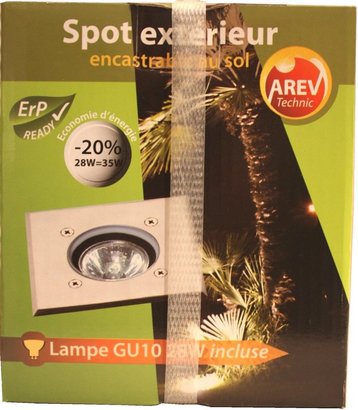 SPOT ENTERRE GU10 HALOGENE 35 WATTS CARRE
