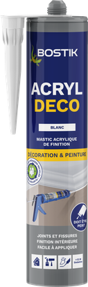Mastic acrylique finition intérieur ACRYL DECO - Blanc - Cartouche de 280ML