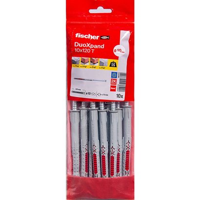 Cheville rallongée avec vis tête fraisée DuoXpand 10x120 T - Sachet de 10
