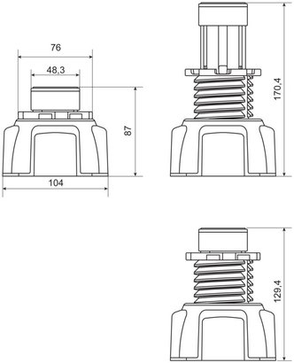 LOT DE 4 PIEDS DE RECEVEUR PRO