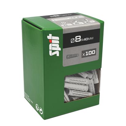 Cheville nylon SPIT Ø8x40MM - Boite de 100 pièces